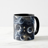 Mugs – Metallic Silver Celestial Moon Phase Luxury (Devant droit)
