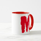 Mugs Monogramme Lettre Rouge Initiales Monstre Pou (Devant droit)