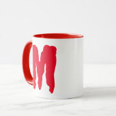 Mugs Monogramme Lettre Rouge Initiales Monstre Pou (Devant gauche)