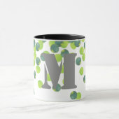 Mugs Monogrammes Personnalisés, Confetti Vert Desi (Centre)