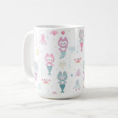 Mugs nautiques décorés de mignons chatons de sirèn (Devant gauche)