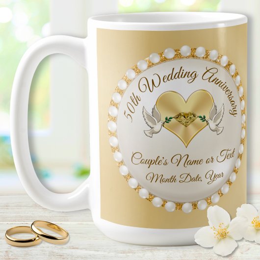 Mugs personnalisés, 50e anniversaire de Mariage