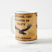 Mugs personnalisés pour papa, mari. Don d'aigle (Devant gauche)