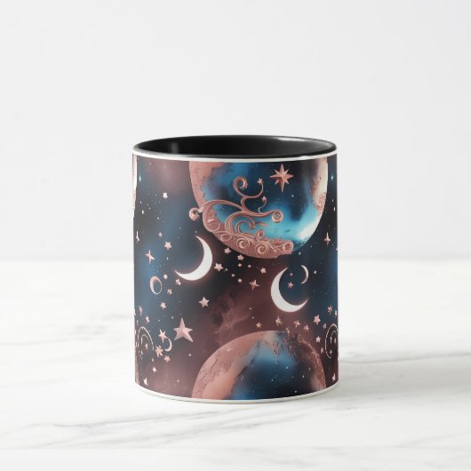 Mugs – Rose Gold Celestial Moon Phase Luxury Coffe (Centre)