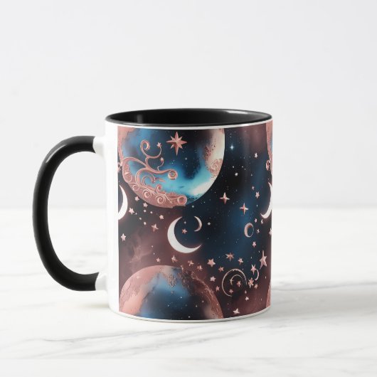 Mugs – Rose Gold Celestial Moon Phase Luxury Coffe (Gauche)