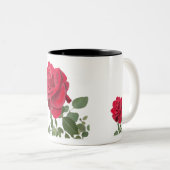 Mugs Rose rouge - peinte of la main (Devant droit)