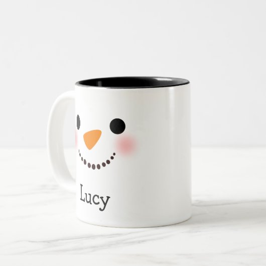 Mugs Snowman Personnalisés, Mug de Noël Personnali (Devant gauche)