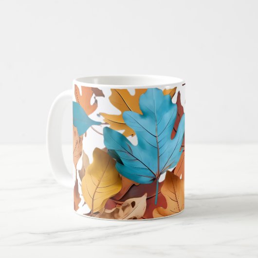 Mugs & tasses avec feuilles d'érable. Jeu de feuil (Devant gauche)
