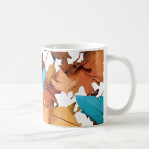 Mugs & tasses avec feuilles d'érable. Jeu de feuil