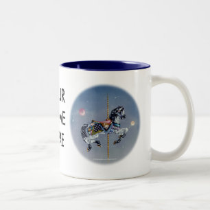 Mugs, Tasses - Gray Mare Carousel Horloge