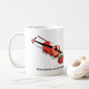 Mugs / Violon avec un Rose
