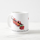Mugs / Violon avec un Rose (Devant gauche)