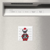 Mugshot Bad Santa's Dog Funny Kerstmis Magneet (Insitu (Vaatwasser))