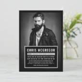 Mugshot Board Bachelor Party Uitnodiging (Staand voorkant)