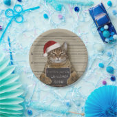 Mugshot Cat Christmas Papieren Bordje (Feest)