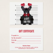 Mugshot Coupable Aimer Chien Valentine's Day Carte (Devant & derrière)