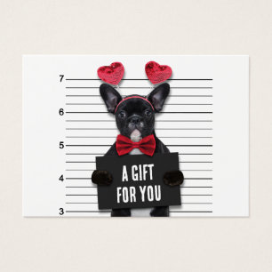 Mugshot Coupable Aimer Chien Valentine's Day Carte