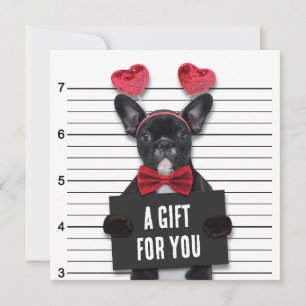 Mugshot Coupable Aimer Chien Valentine's Day Carte