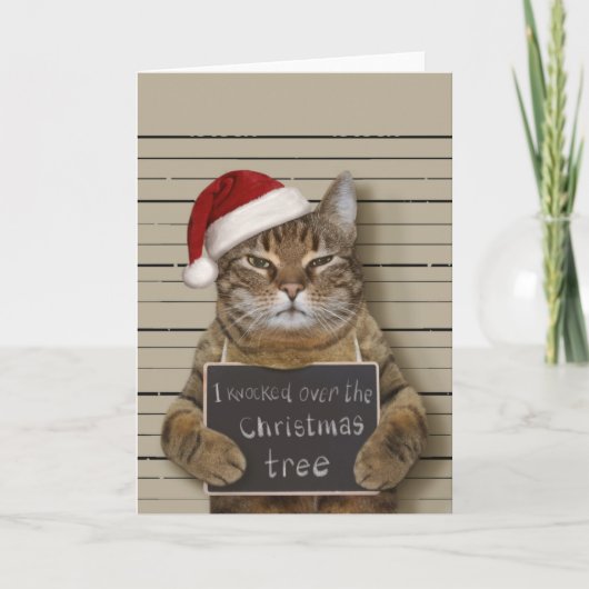 Mugshot Katten Kerstmis Kaart (Voorkant)