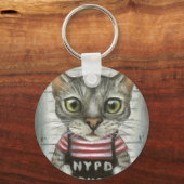 Mugshot van een kattenmisdadiger sleutelhanger (Voorkant)