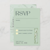 Muguet - Carte de réponse Vert Sauge RSVP (Devant / Derrière)