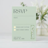 Muguet - Carte RSVP Vert Sauge (Debout devant)