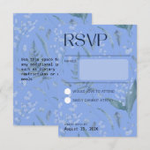 Muguet - Carton de réponse RSVP bleu (Devant / Derrière)