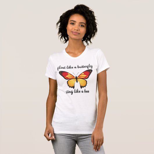 Muhammad Ali Float like Butterfly Sting like bee T-shirt (Voorkant volledig)