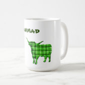 Muhammad Nom Avec Highland Cow, Café Mug (Devant droit)