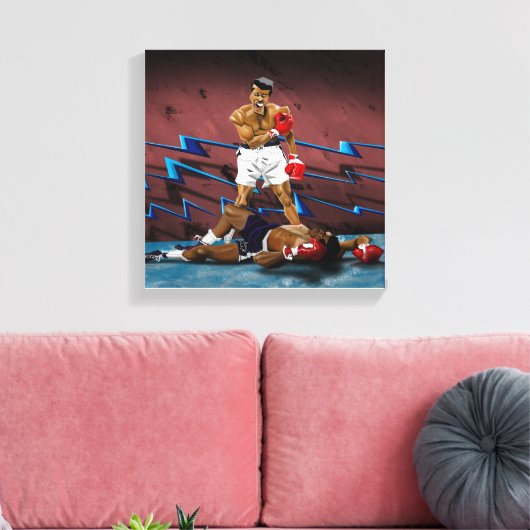 Muhammed Ali Canvas Afdruk (Insitu (Woonkamer))