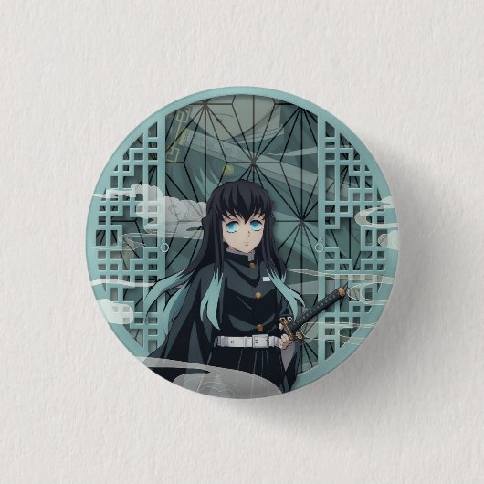 Muichiro Tokito Ronde Button 3,2 Cm (Voorkant)