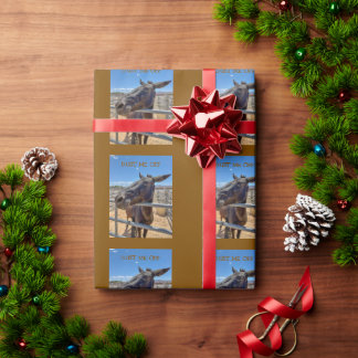 Muilezel paard zo vriendelijk met stro cadeaupapier