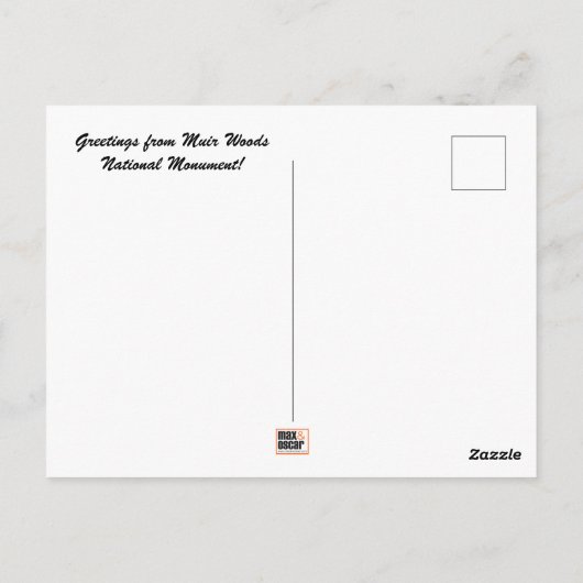 Muir Bossen Nationaal Monument Briefkaart (Achterkant)