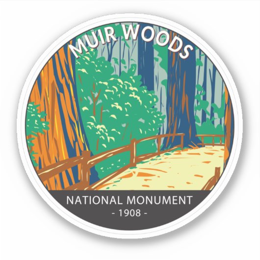 Muir Bossen National Monument California  Sticker (Voorkant)