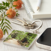 Muir Bossen Path II Natuur Fotografie Sleutelhanger (Voorkant Rechts)