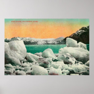 Muir Glacier en Icebergs in Alaska #1State Poster