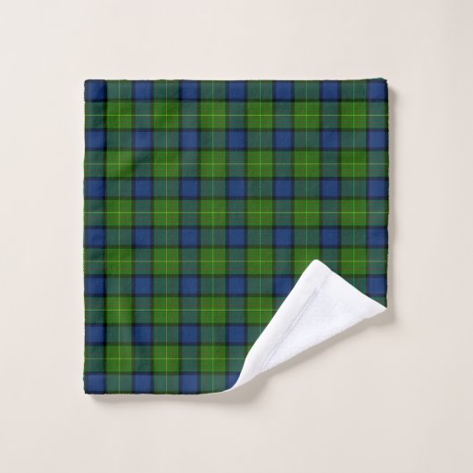 Muir Moore écossais vert bleu plaid (Gant de toilette)