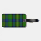 Muir Moore tartan green blue plaid Bagagelabel (Achterkant horizontaal)