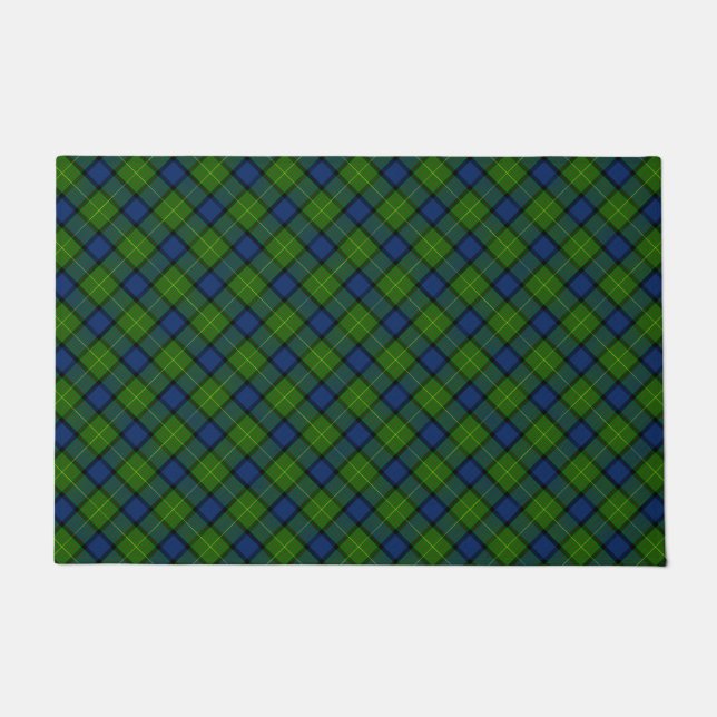 Muir Moore tartan green blue plaid Deurmat (Voorkant)