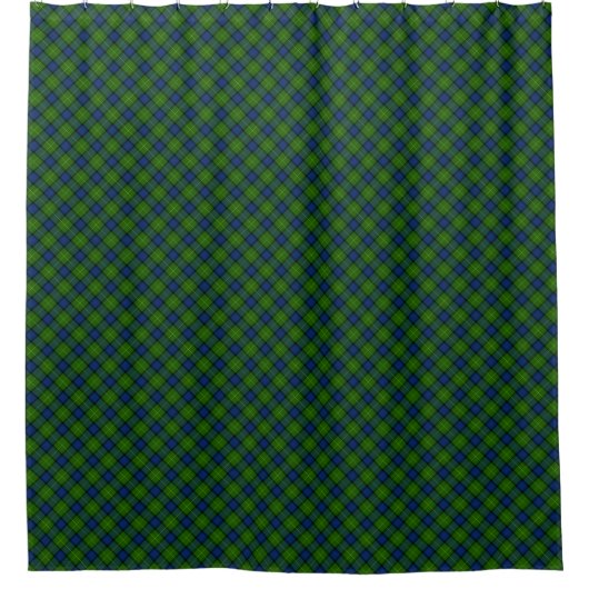 Muir Moore tartan green blue plaid Douchegordijn (Voorkant)