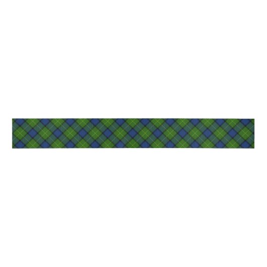Muir Moore tartan green blue plaid Grosgrain Lint (Voorkant)