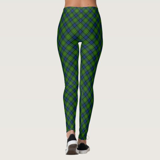 Muir Moore tartan green blue plaid Leggings (Achterkant)