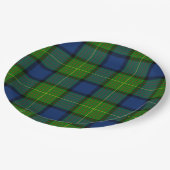 Muir Moore tartan green blue plaid Papieren Bordje (Gekanteld)