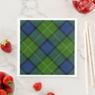 Muir Moore tartan green blue plaid Servet