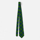 Muir Moore tartan green blue plaid Stropdas (Achterkant)