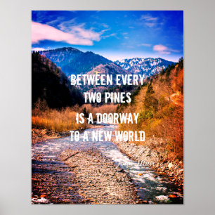 Muir quote natuur art citeert poster bergen