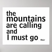 Muir quote poster vet zwart-wit modern (Voorkant)