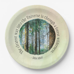 Muir Quote Waterverf Forest Papieren Bordje