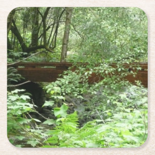 Muir Woods Brug I Vierkante Kartonnen Onderzetter