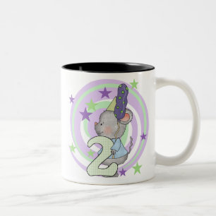 Muis 2e Verjaardag T shirten en geschenken Tweekleurige Koffiemok